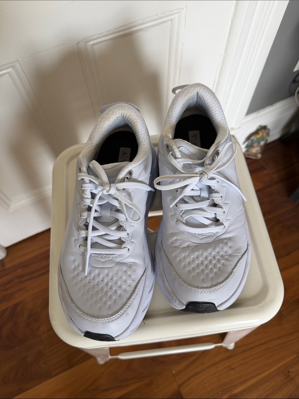 Hoka Women's White Lace-Up Sneakers